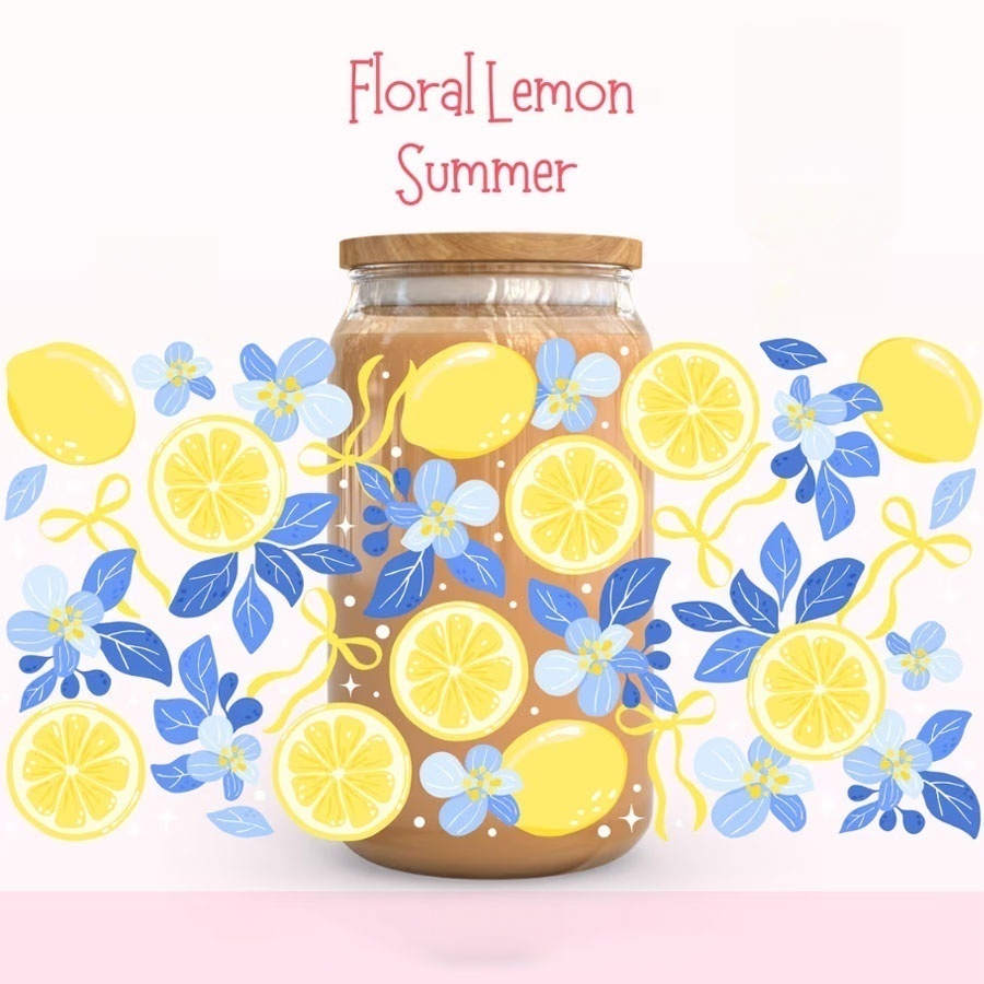Lemon Floral UV DTF Transfer S - đánh giá và giá Rdta Tank Glass