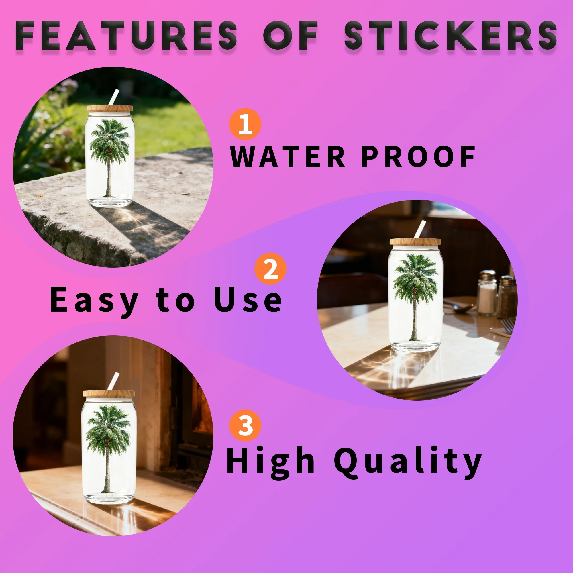24PCS/Set Palm Tree Watercolor - đánh giá và giá Rdta Tank Glass
