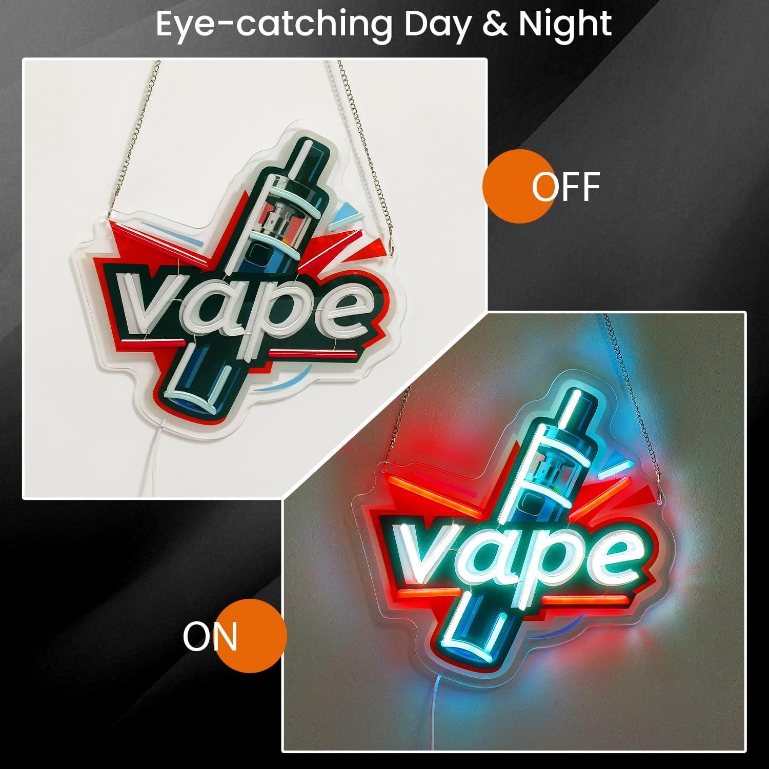 Vape Neon Sign USB Dimmable LE - đánh giá và giá Vaping Store