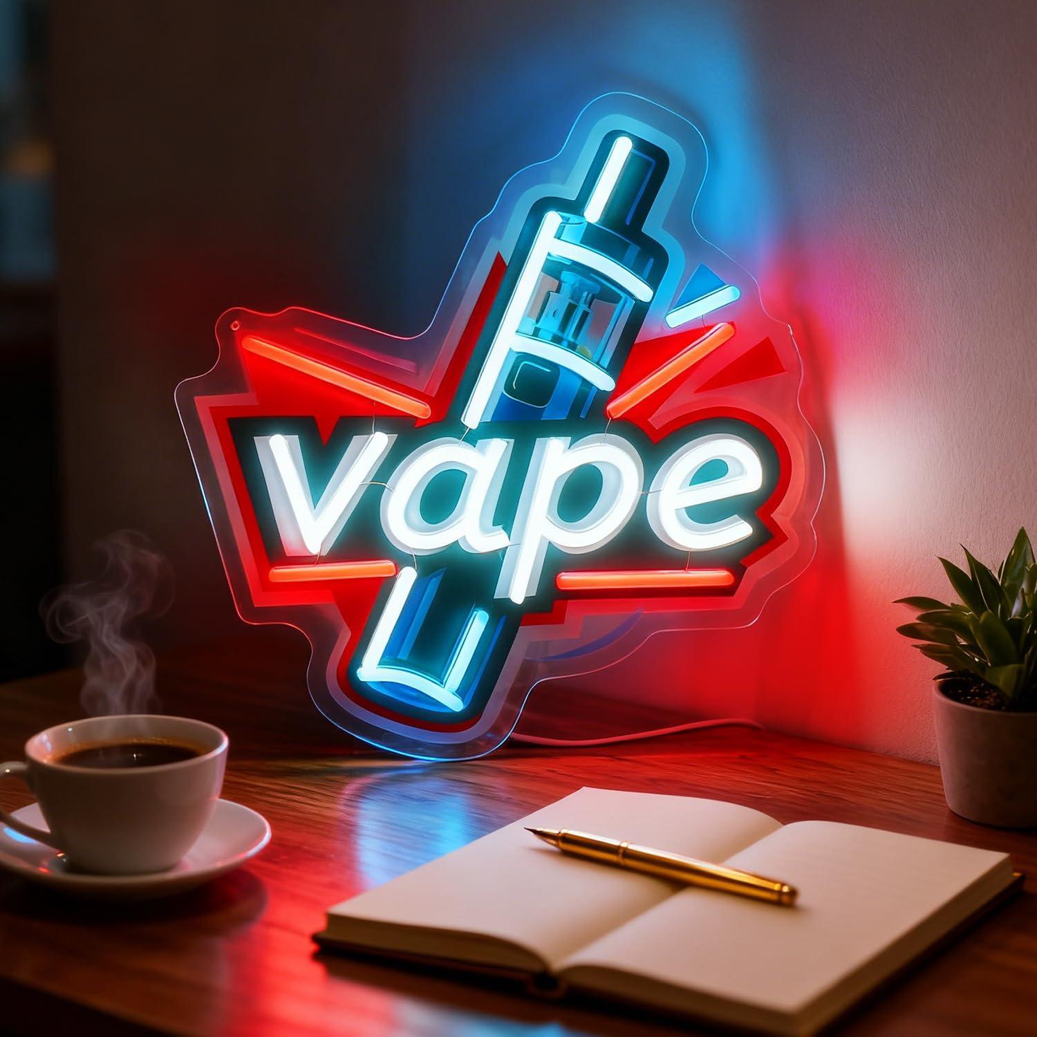 Vape Neon Sign USB Dimmable LE - đánh giá và giá Vaping Store
